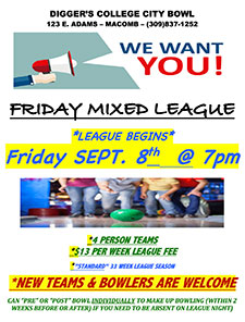 Friday Mixed League info